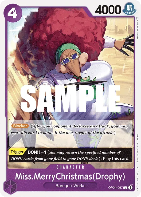 Miss.MerryChristmas(Drophy) — carte One Piece TCG OP04-067 (Kingdoms of Intrigue)