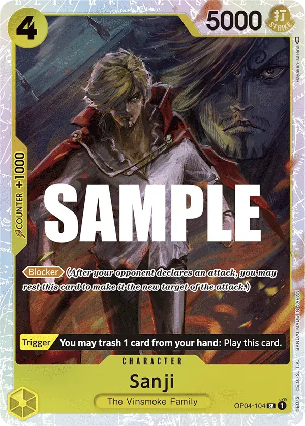 Sanji — carte One Piece TCG OP04-104 (Kingdoms of Intrigue)