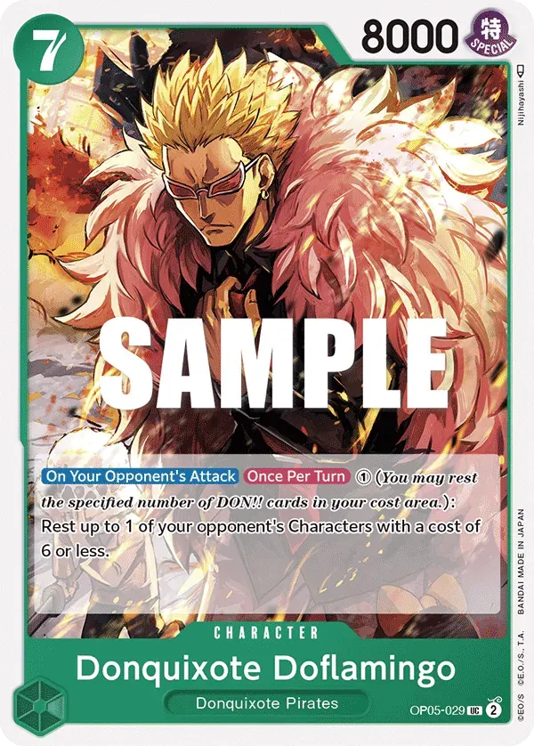 Donquixote Doflamingo — carte One Piece TCG OP05-029 (Awakening of the New Era)