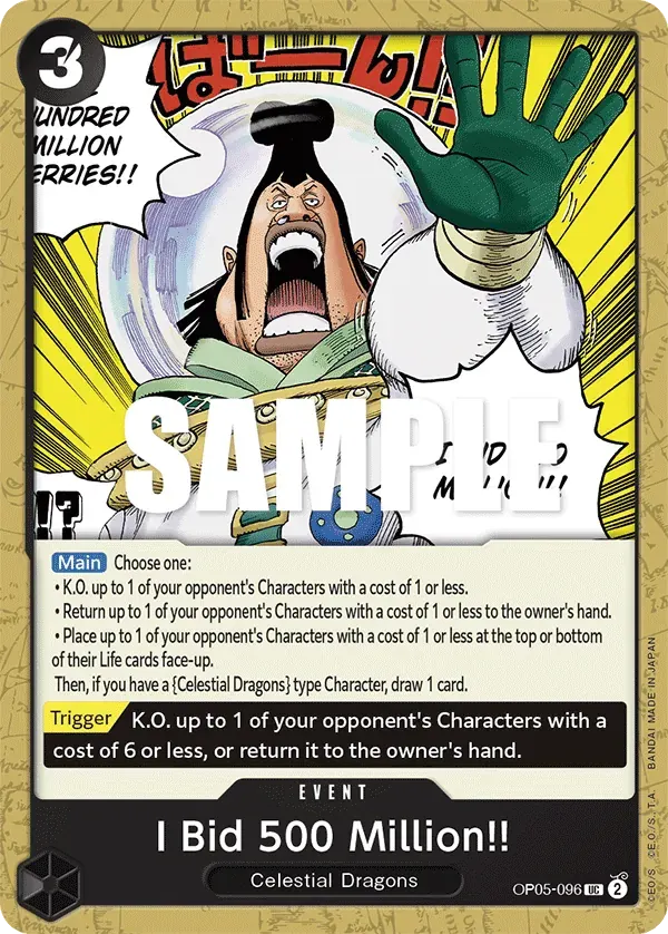 I Bid 500 Million!! — carte One Piece TCG OP05-096 (Awakening of the New Era)