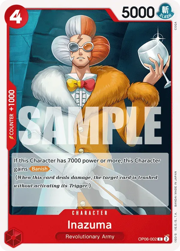 Inazuma — carte One Piece TCG OP06-002 (Wings of the Captain)