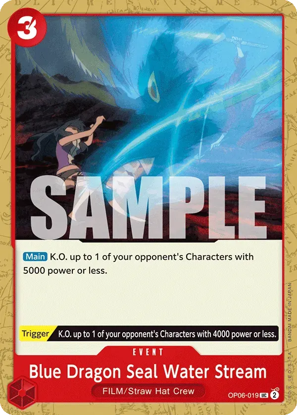 Blue Dragon Seal Water Stream — carte One Piece TCG OP06-019 (Wings of the Captain)