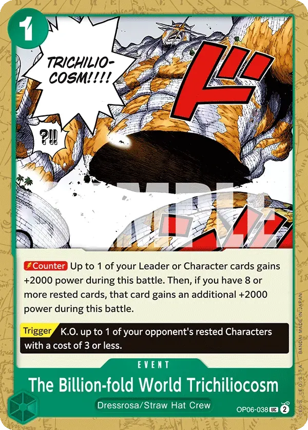 The Billion-fold World Trichiliocosm — carte One Piece TCG OP06-038 (Wings of the Captain)