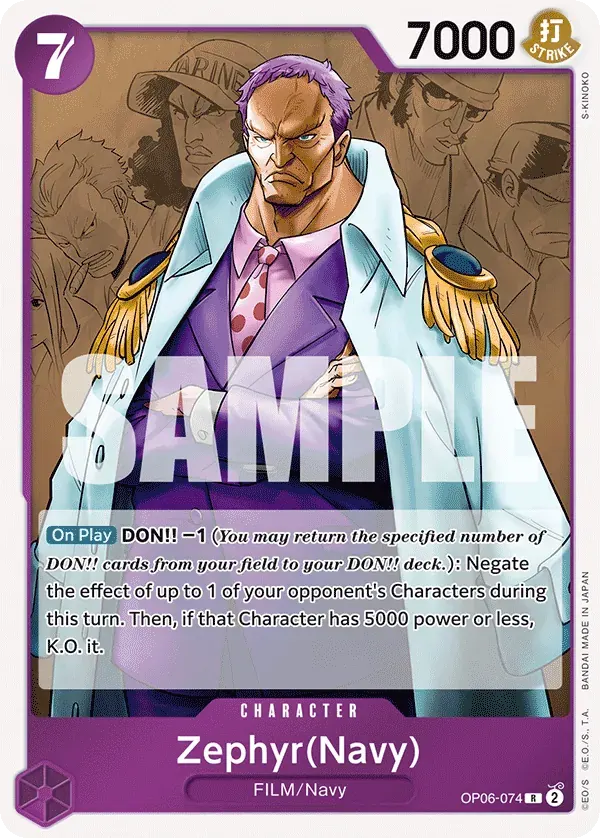 Zephyr (Navy) — carte One Piece TCG OP06-074 (Wings of the Captain)