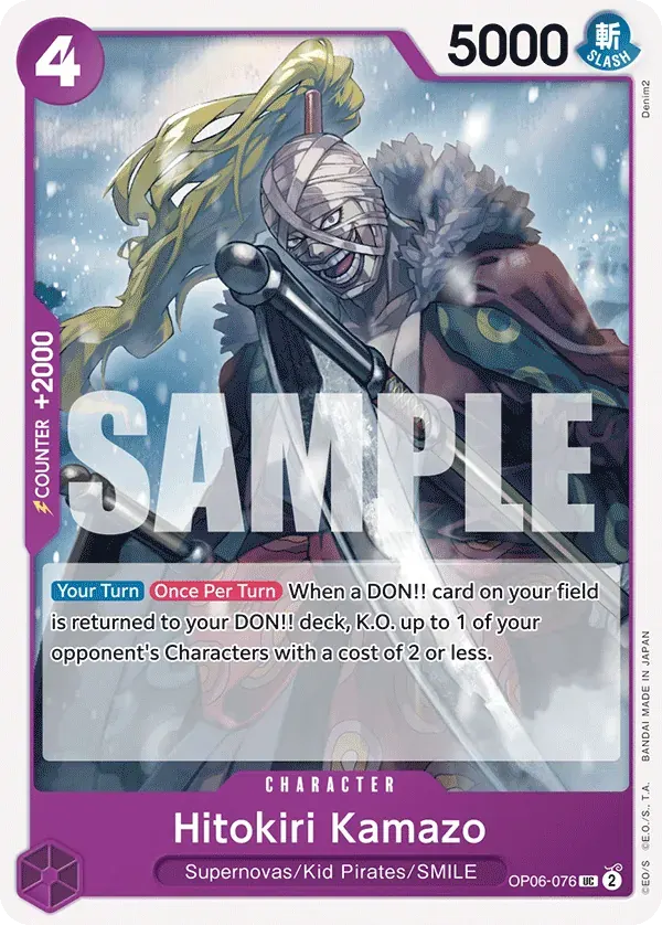 Hitokiri Kamazo — carte One Piece TCG OP06-076 (Wings of the Captain)