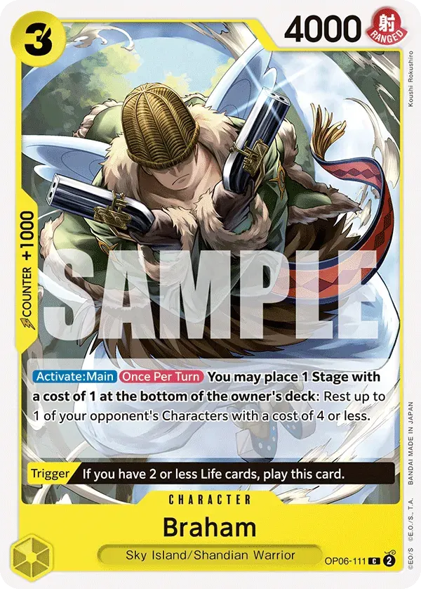 Braham — carte One Piece TCG OP06-111 (Wings of the Captain)
