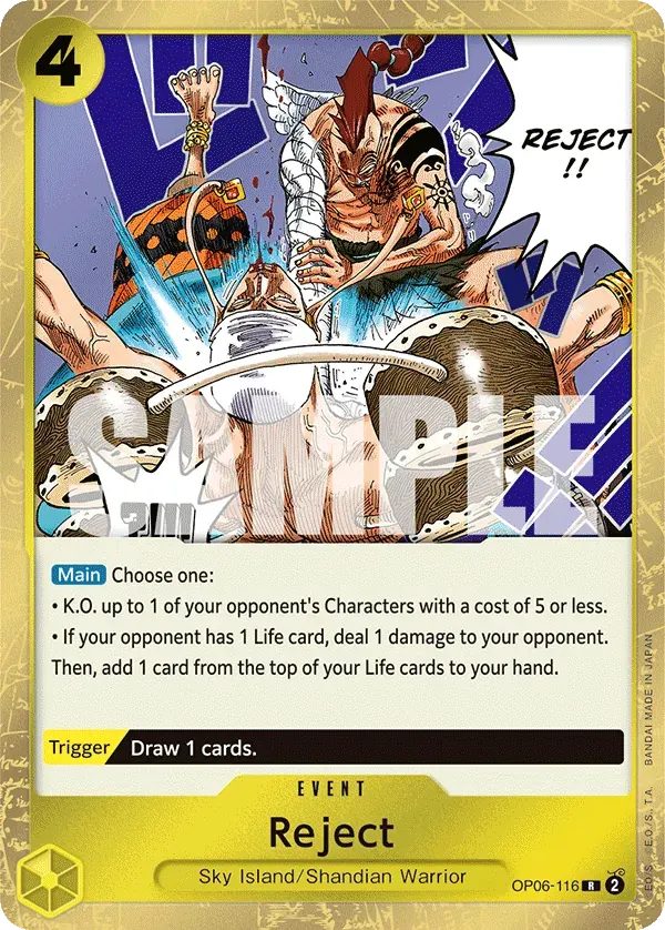 Reject — carte One Piece TCG OP06-116 (Wings of the Captain)