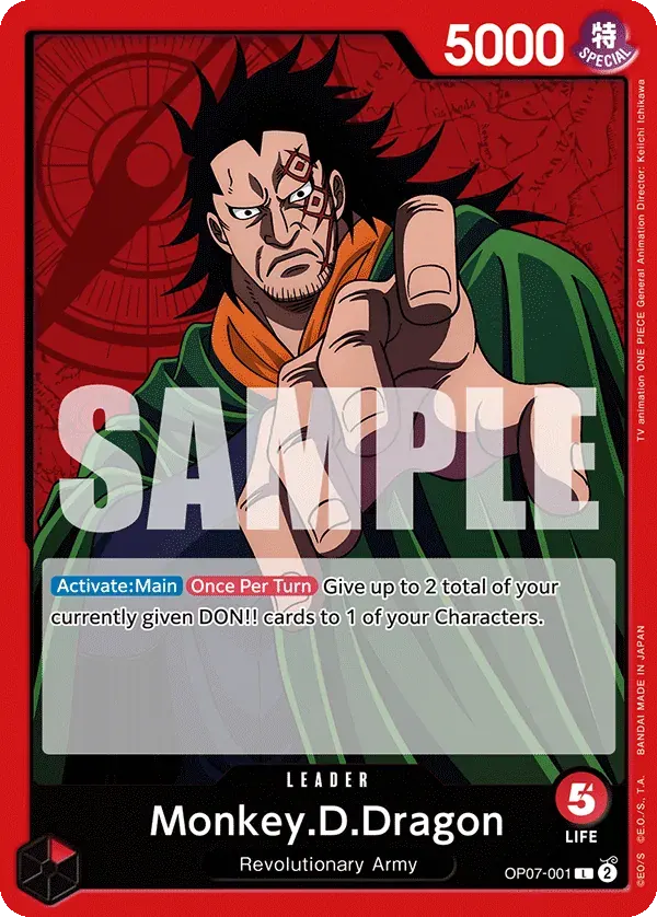 Monkey.D.Dragon — carte One Piece TCG OP07-001 (500 Years in the Future)