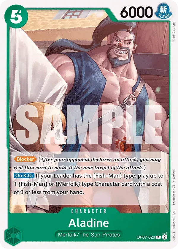 Aladine — carte One Piece TCG OP07-020 (500 Years in the Future)