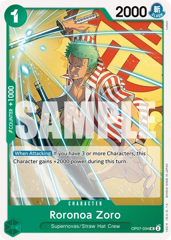 Roronoa Zoro — carte One Piece TCG OP07-034 (500 Years in the Future)