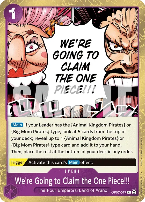 We're Going to Claim the One Piece!!! — carte One Piece TCG OP07-077 (500 Years in the Future)