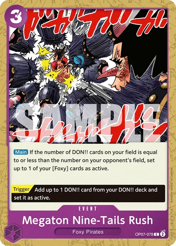 Megaton Nine-Tails Rush — carte One Piece TCG OP07-078 (500 Years in the Future)