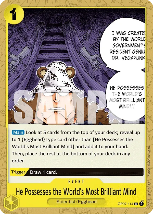 He Possesses the World's Most Brilliant Mind — carte One Piece TCG OP07-114 (500 Years in the Future)