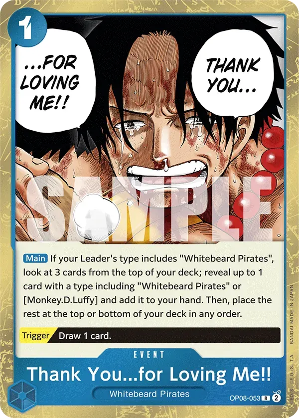 Thank You...for Loving Me!! — carte One Piece TCG OP08-053 (Two Legends)