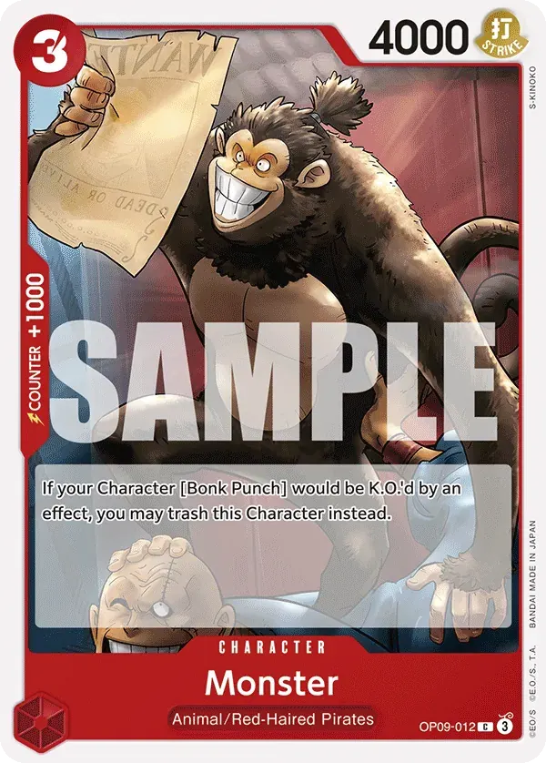 Monster — carte One Piece TCG OP09-012 (Emperors in the New World)