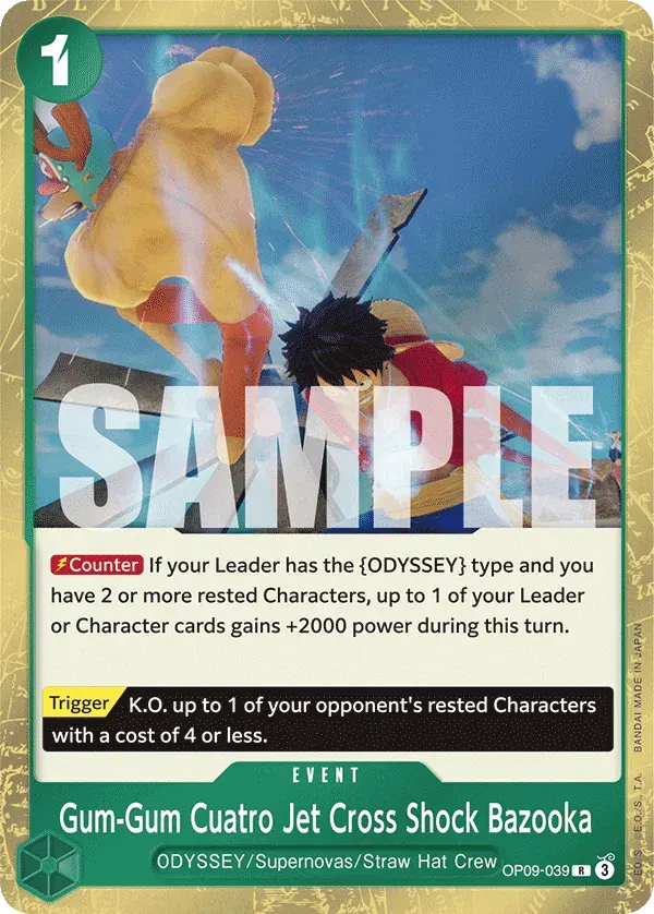 Gum-Gum Cuatro Jet Cross Shock Bazooka — carte One Piece TCG OP09-039 (Emperors in the New World)