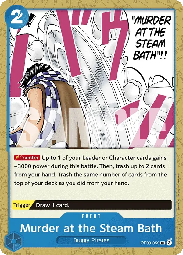 Murder at the Steam Bath — carte One Piece TCG OP09-059 (Emperors in the New World)