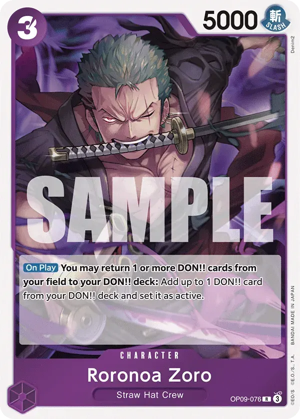 Roronoa Zoro — carte One Piece TCG OP09-076 (Emperors in the New World)