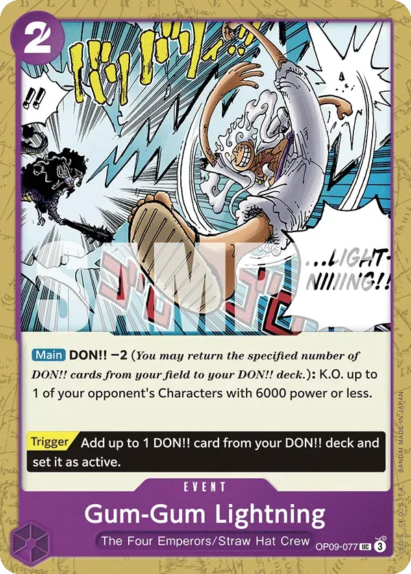 Gum-Gum Lightning — carte One Piece TCG OP09-077 (Emperors in the New World)