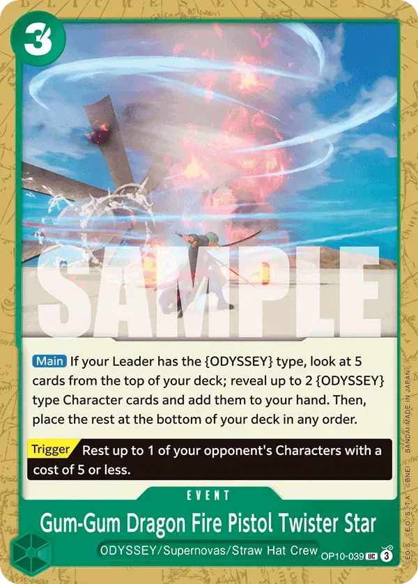 Gum-Gum Dragon Fire Pistol Twister Star — carte One Piece TCG OP10-039 (Royal Blood)