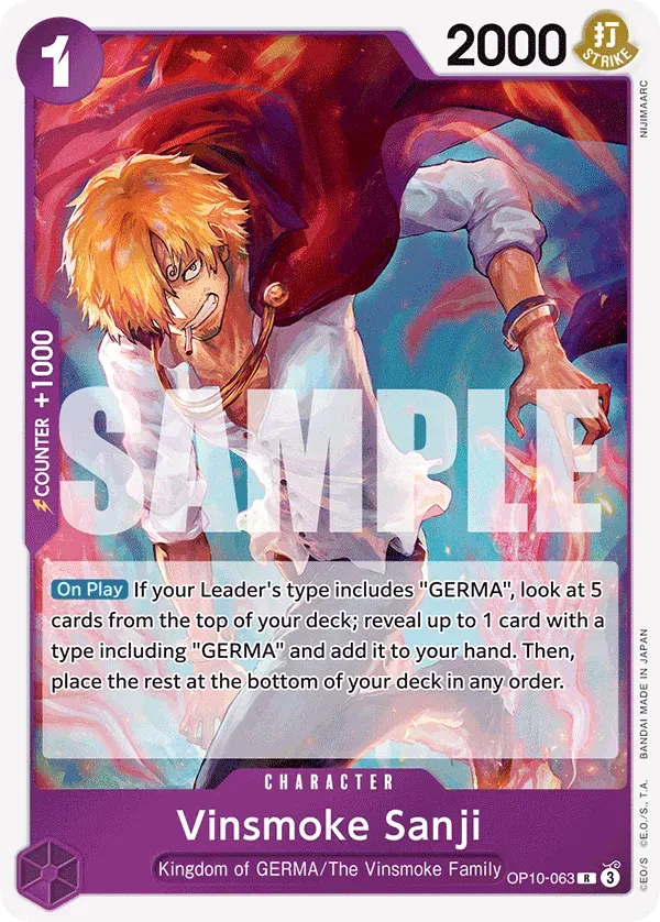 Vinsmoke Sanji — carte One Piece TCG OP10-063 (Royal Blood)