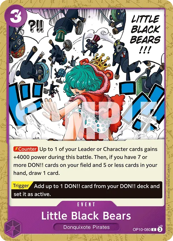Little Black Bears — carte One Piece TCG OP10-080 (Royal Blood)