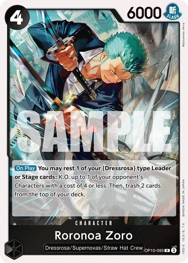 Roronoa Zoro — carte One Piece TCG OP10-095 (Royal Blood)