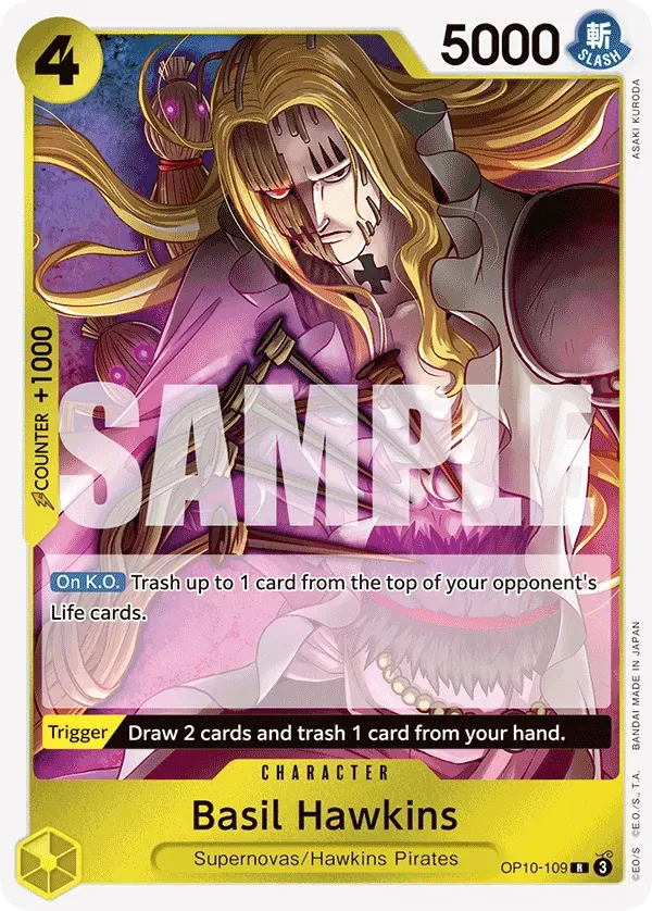 Basil Hawkins — carte One Piece TCG OP10-109 (Royal Blood)