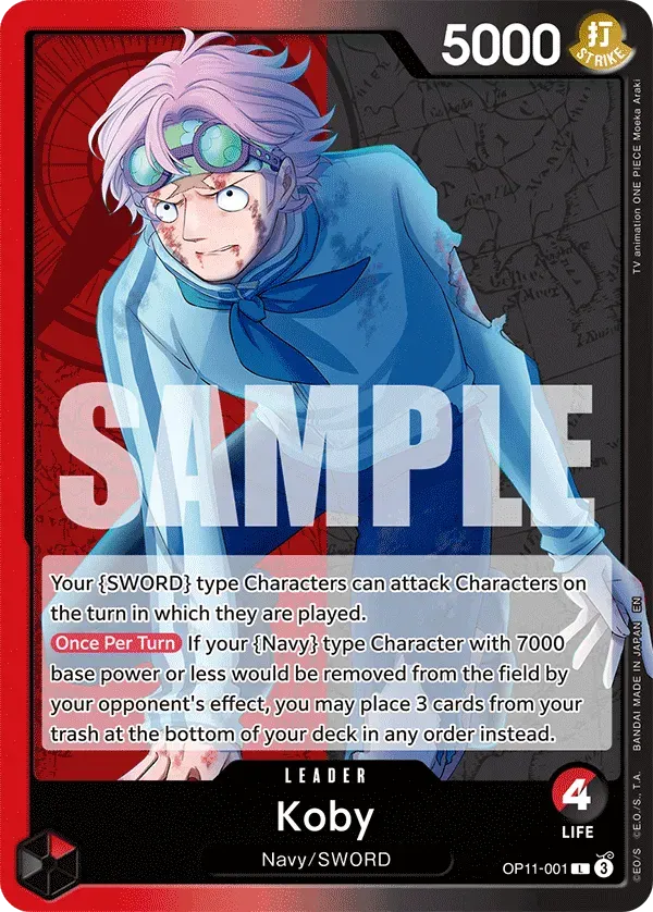 Koby — carte One Piece TCG OP11-001 (A Fist of Divine Speed)