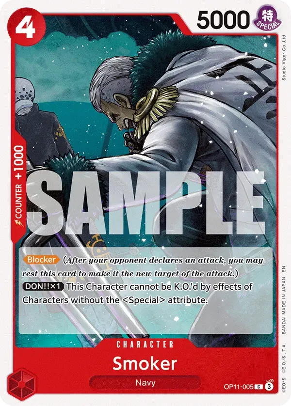 Smoker — carte One Piece TCG OP11-005 (A Fist of Divine Speed)