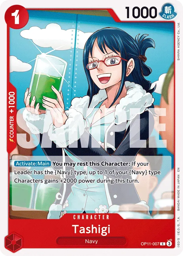 Tashigi — carte One Piece TCG OP11-007 (A Fist of Divine Speed)