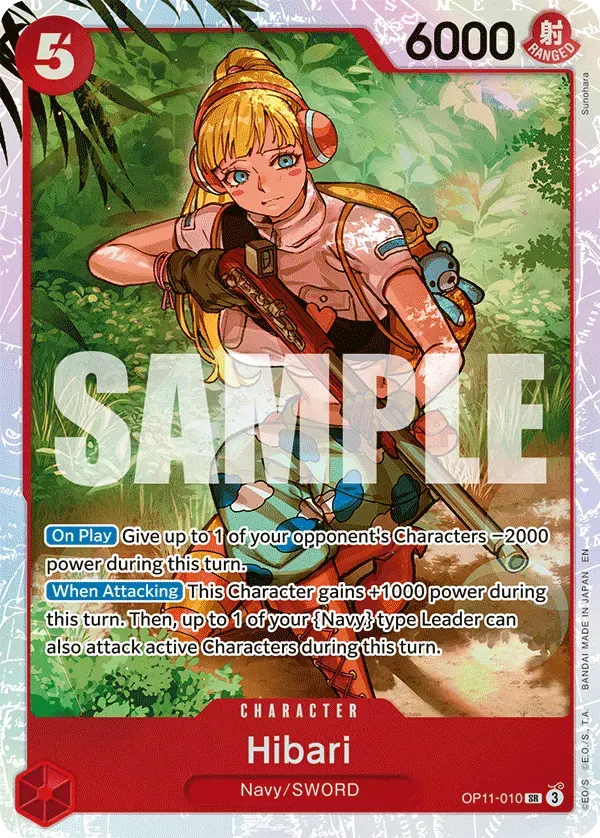 Hibari — carte One Piece TCG OP11-010 (A Fist of Divine Speed)