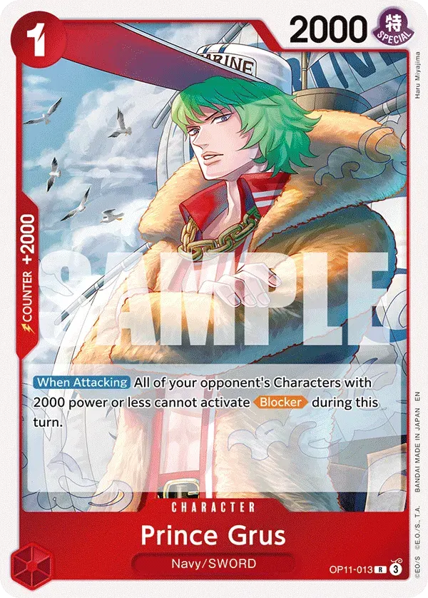 Prince Grus — carte One Piece TCG OP11-013 (A Fist of Divine Speed)