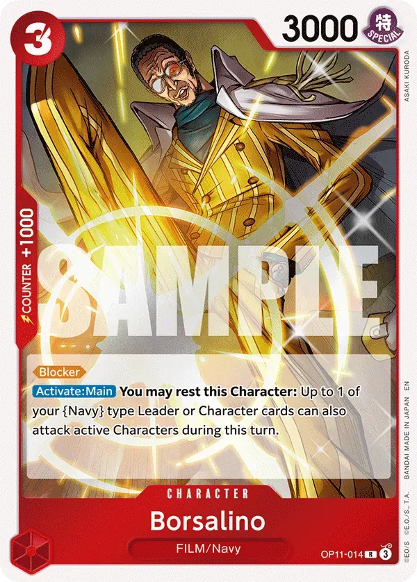 Borsalino — carte One Piece TCG OP11-014 (A Fist of Divine Speed)