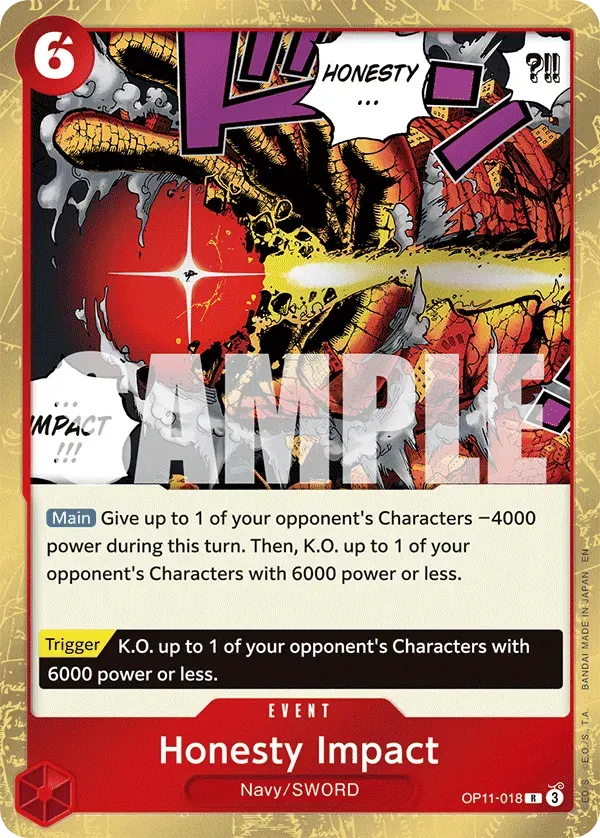 Honesty Impact — carte One Piece TCG OP11-018 (A Fist of Divine Speed)