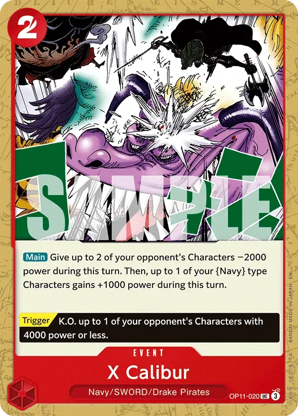 X Calibur — carte One Piece TCG OP11-020 (A Fist of Divine Speed)