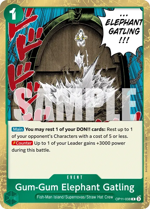 Gum-Gum Elephant Gatling — carte One Piece TCG OP11-038 (A Fist of Divine Speed)