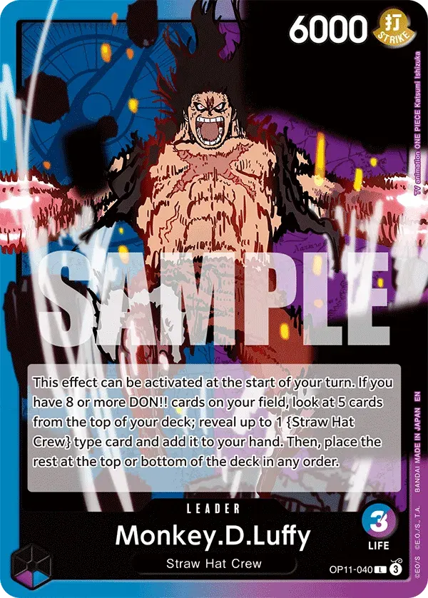 Monkey.D.Luffy — carte One Piece TCG OP11-040 (A Fist of Divine Speed)