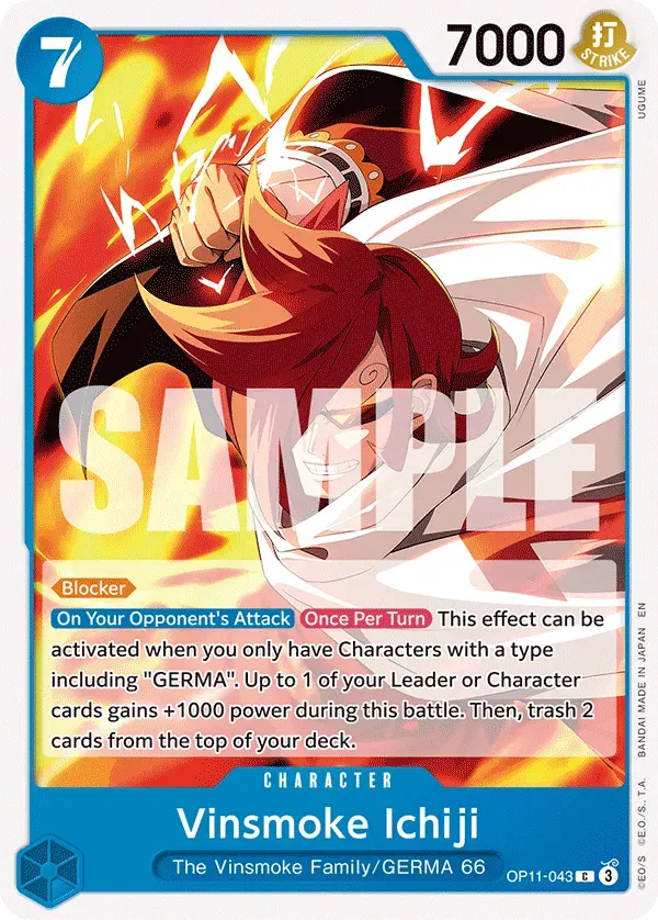 Vinsmoke Ichiji — carte One Piece TCG OP11-043 (A Fist of Divine Speed)