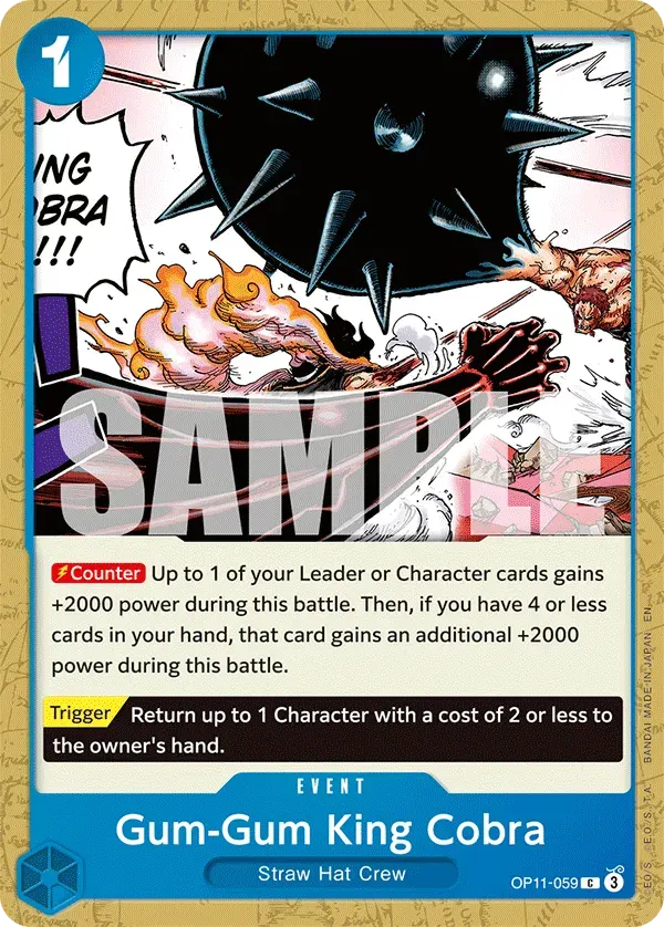 Gum-Gum King Cobra — carte One Piece TCG OP11-059 (A Fist of Divine Speed)