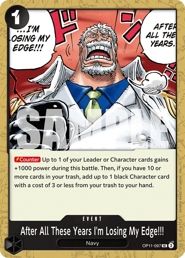 After All These Years I'm Losing My Edge!!! — carte One Piece TCG OP11-097 (A Fist of Divine Speed)