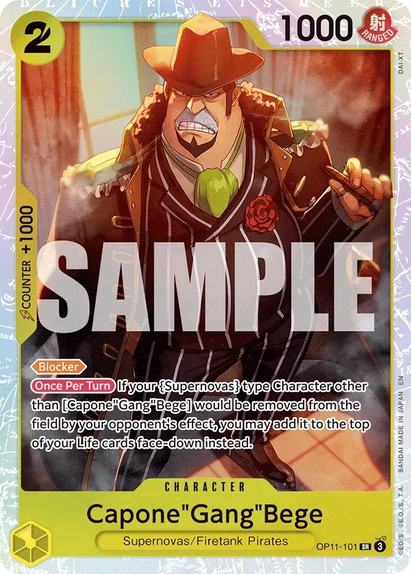 Capone"Gang"Bege — carte One Piece TCG OP11-101 (A Fist of Divine Speed)