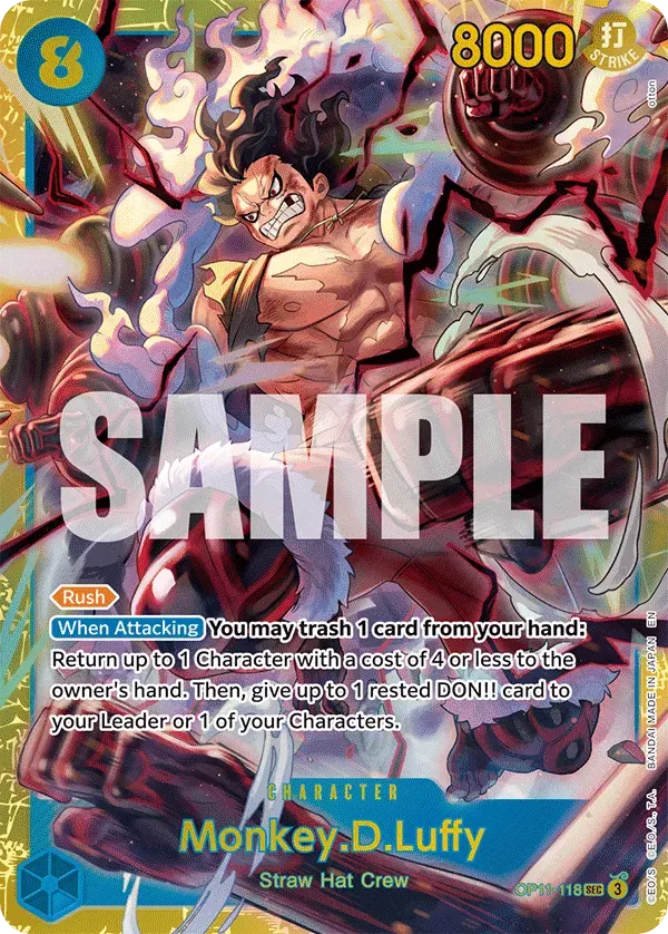 Monkey.D.Luffy — carte One Piece TCG OP11-118 (A Fist of Divine Speed)