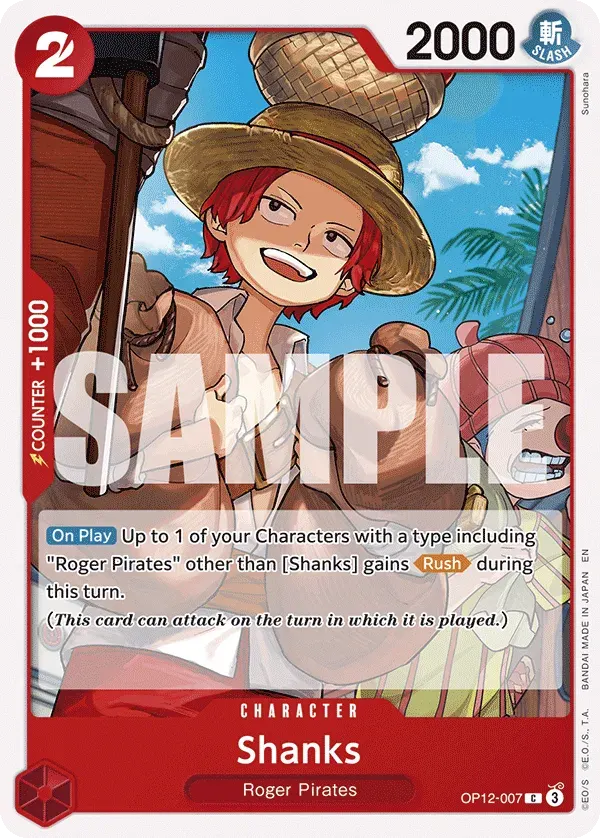 Shanks — carte One Piece TCG OP12-007 (Legacy of the Master)