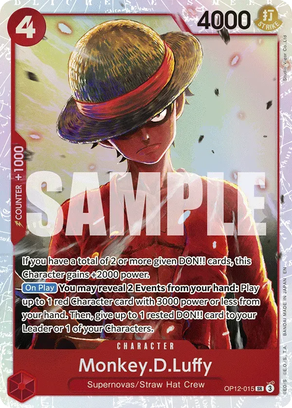 Monkey.D.Luffy — carte One Piece TCG OP12-015 (Legacy of the Master)