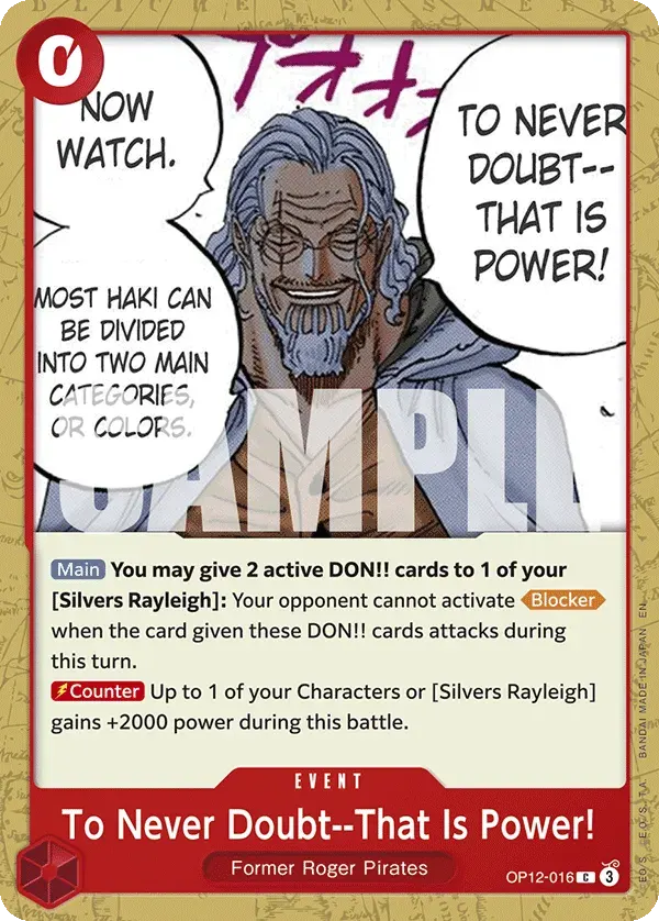 To Never Doubt--That Is Power! — carte One Piece TCG OP12-016 (Legacy of the Master)
