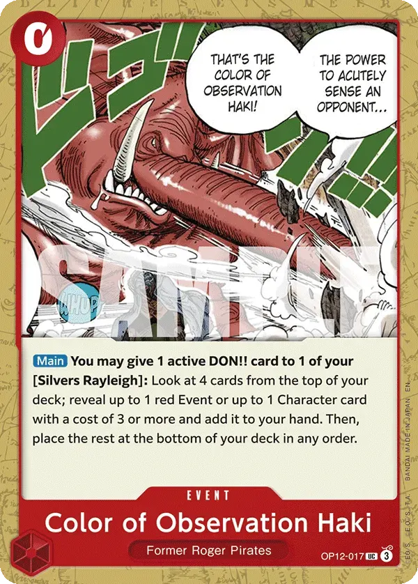 Color of Observation Haki — carte One Piece TCG OP12-017 (Legacy of the Master)