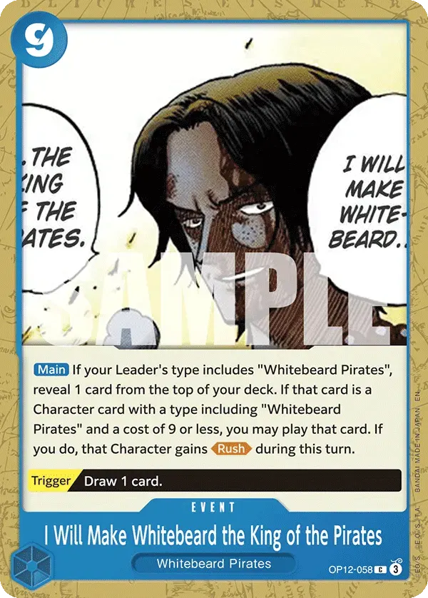 I Will Make Whitebeard the King of the Pirates — carte One Piece TCG OP12-058 (Legacy of the Master)
