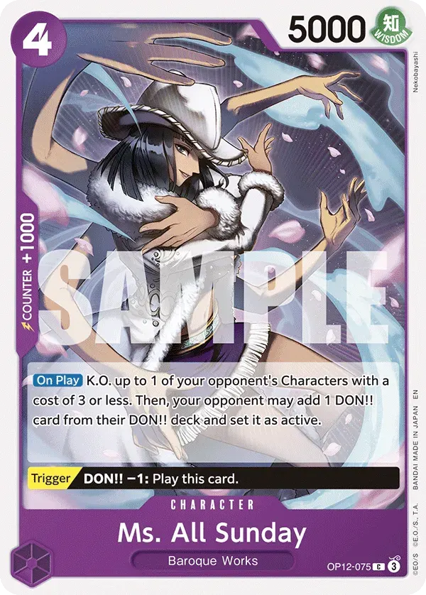 Ms. All Sunday — carte One Piece TCG OP12-075 (Legacy of the Master)