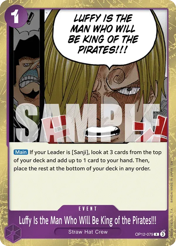 Luffy Is the Man Who Will Be King of the Pirates!!! — carte One Piece TCG OP12-079 (Legacy of the Master)